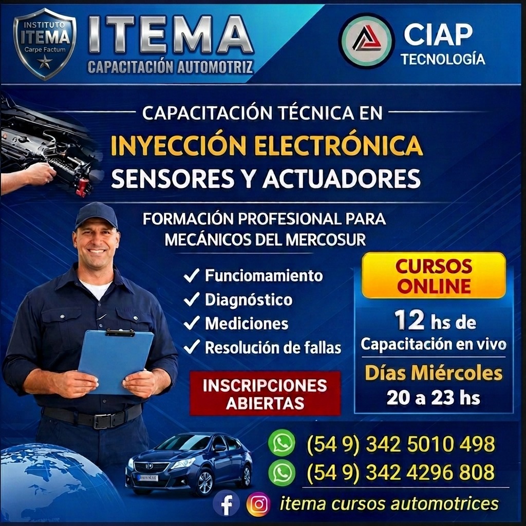 Inyeccion Electronica: Sensores y Actuadores - flyer del curso
